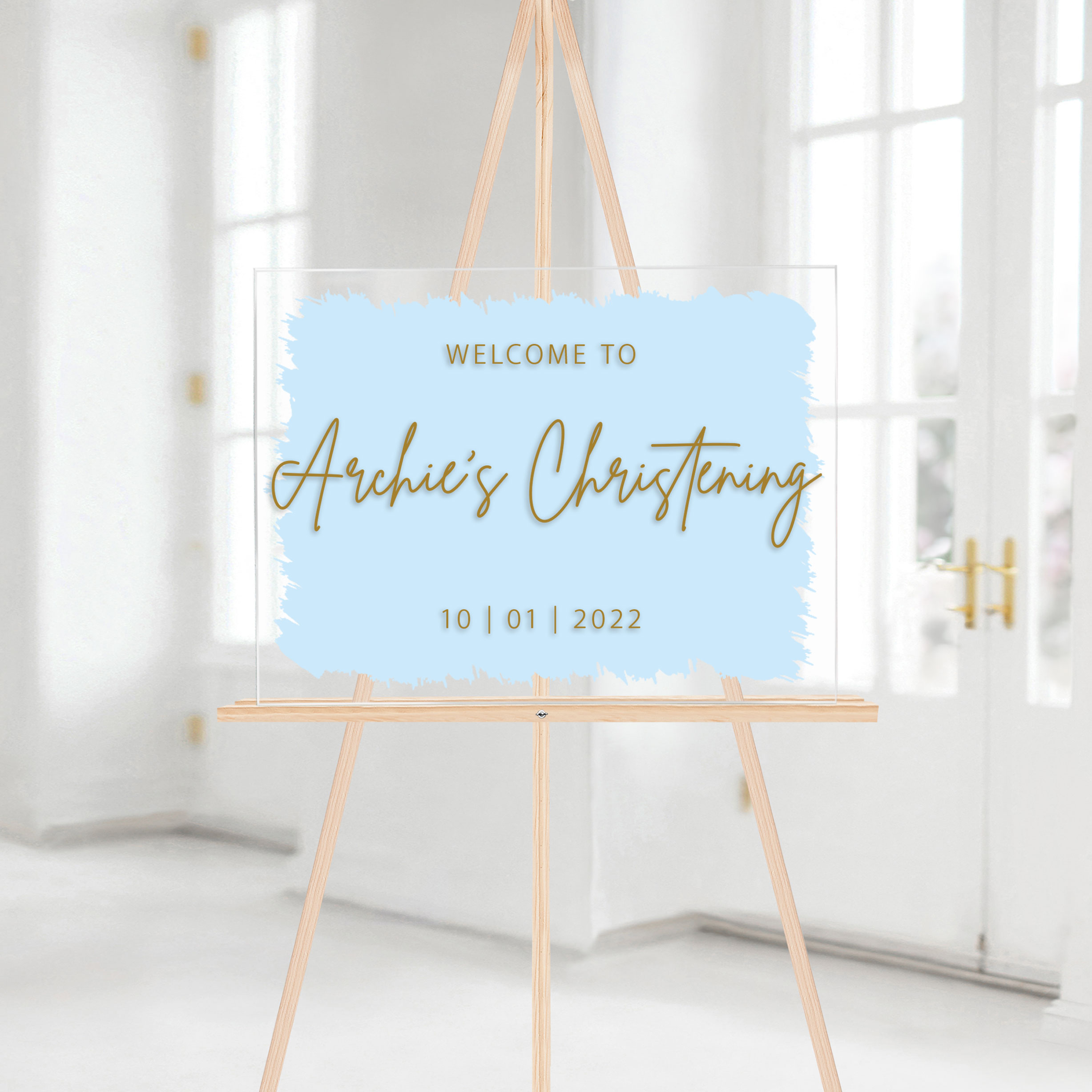 Christening layered sign