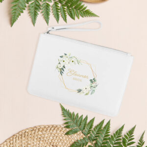 White Floral Clutch Bag