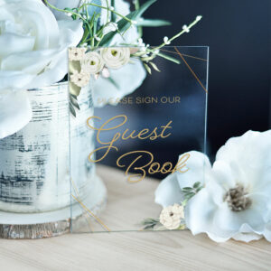 White Floral Guest Book