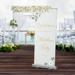 White Floral Welcome Banner