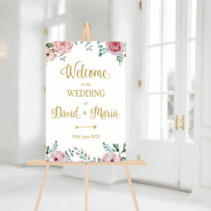 Vintage Rose Welcome Sign