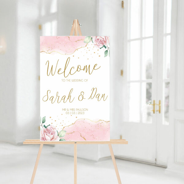 Delicate Watercolour Welcome Sign