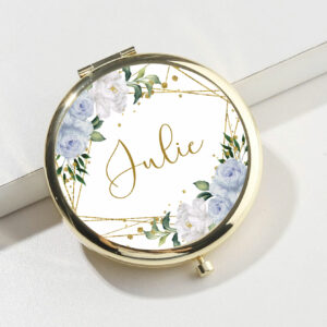Whimsical Blue Compact Mirror