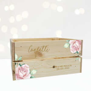 Delicate Watercolour Wooden Crate