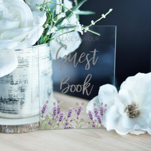 Lavender Guest Book Sign