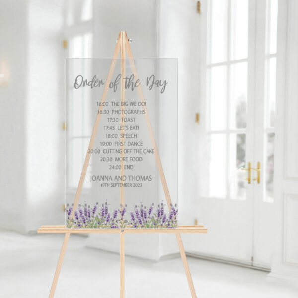 Lavender Order of the Day Sign