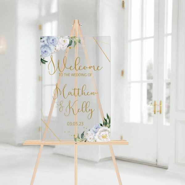 Whimsical Blue Welcome Sign