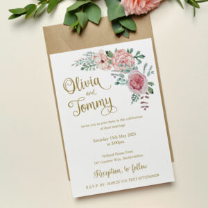 Vintage Rose Wedding Invitation