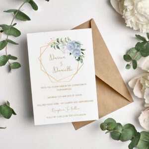 Whimsical Blue Wedding Invitation