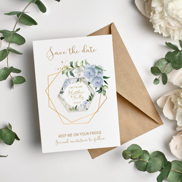 Whimsical Blue Save the Date