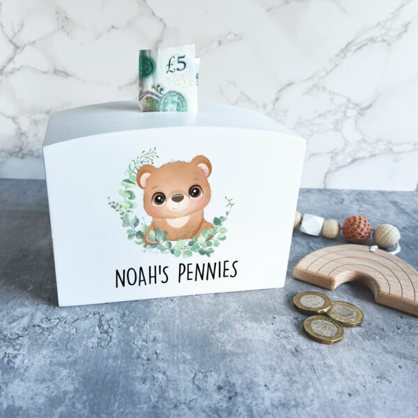 Bear Wooden Money Box