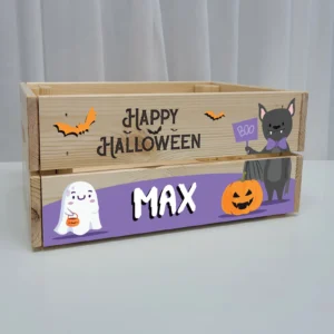 Halloween Bat Wooden Crate