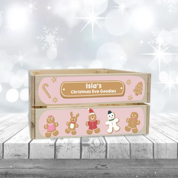 Gingerbread Pink Wooden Crate
