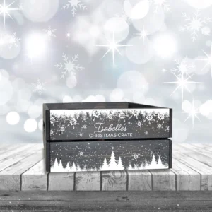Snowflakes Wooden Crate