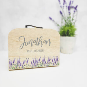 Lavender wooden suitcase