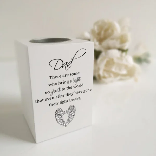 Personalised Memorial T-Light Candle Holder - Bring Light